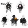 Gothic Wrist Flower Corsage for Halloween Party, Black Wedding Corsage, Romantic Realistic Floral Accessory Day of The Dead Prom, Bride, Groom,