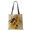 Sunflower Flowers Women Shoulder Bag Shopper Canvas Casual Grocery Handbag 2022 Print Painting Vintage Large Capacity Tote Books