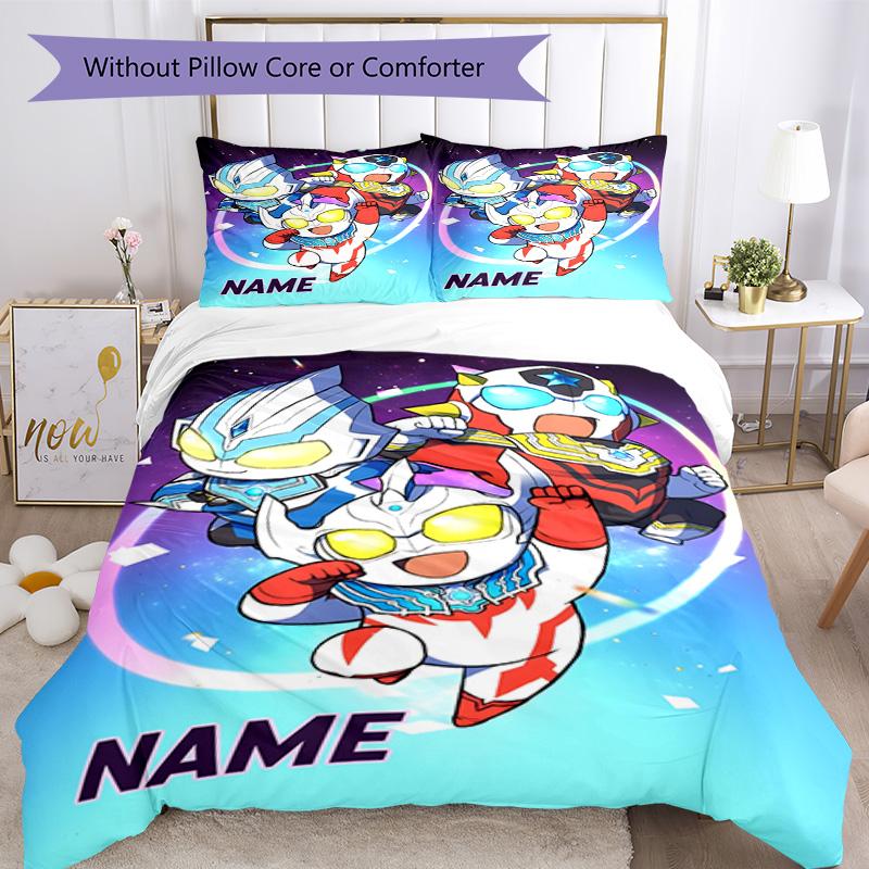 Power Rangers Collage Customize Your Name Bedding Set Breathable Duvet Cover with Pillowcases Home Decoration Birthday Gift