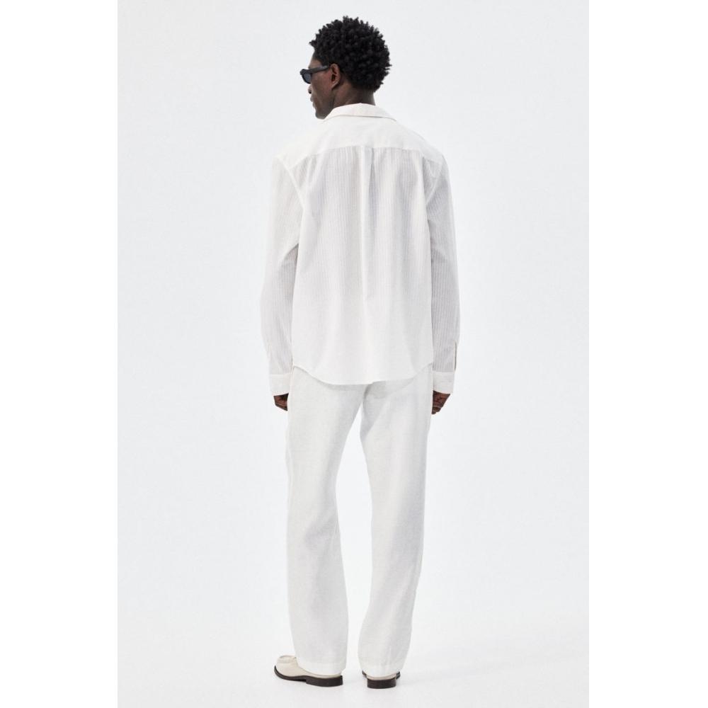 H M Linen Pants Regular Fit wHite