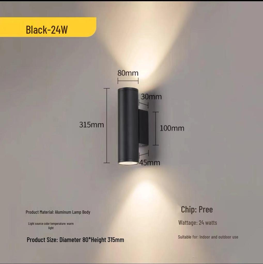 Outdoor Dual-Head Wall Light for Courtyard, Corridor, Patio, Gate, and Villa Exteriors