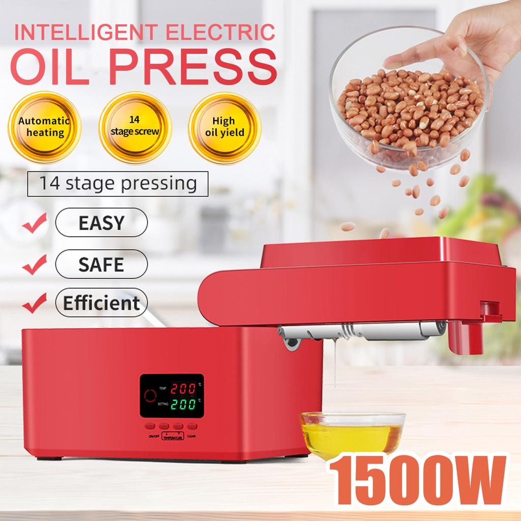 1500W Oil Presser LED Digital Temperature Control Squeezed Press Peanut Flaxseed Sesame Automatic Household Press Oil Machine