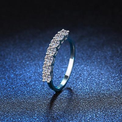 Imitation Moissanit Reihe Diamant Organ Ring, Damen Stapelbar Tragen Einfacher Mode Schwanzring, Live Verstellbarer Ring Schmuck