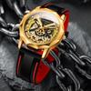 FORSINING Mens Watches Hand-winding Mechanical Skeleton Watch for Men Hollow Out Rubber Strap Waterproof Luminous Mens Wristwatch