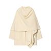 Damen Wollmischung Mantel mit Schichtendetails Asymmetrischer Saum Knopf Französischer Schick Stil Winter Oberbekleidung