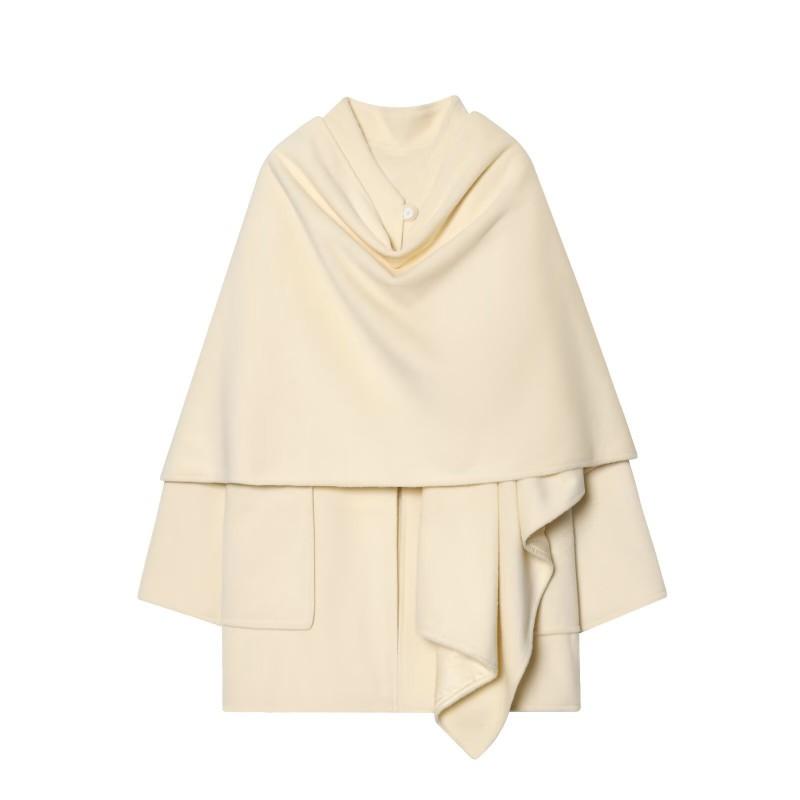 Womens Wool Blend Coat With Layered