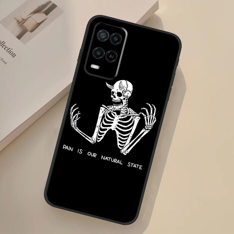 Death Skull Bones Clown Circus Case For Oppo A17 A57 A77 A74 A54 A94 A78 A98 A18 A60 A80 A40 A38 A58 A96 A76 A16 A15 A5 Pro