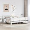 VidaXL Bed Frame with Headboard Without Mattress White 200x200 Cm 3306095