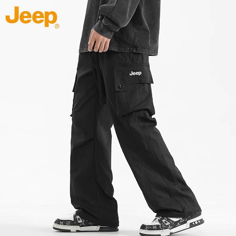 JEEP Men's Loose Straight-Leg Casual Cargo Pants