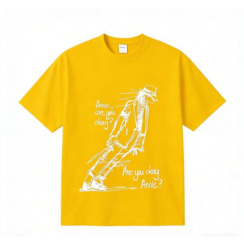 Retro-Print Kurzarm Michael Jackson Herren Damen Sommer T-Shirt Kind Junge Mädchen Oberteil Erwachsene Kinder Eltern-Kind Baumwoll-T-Shirt