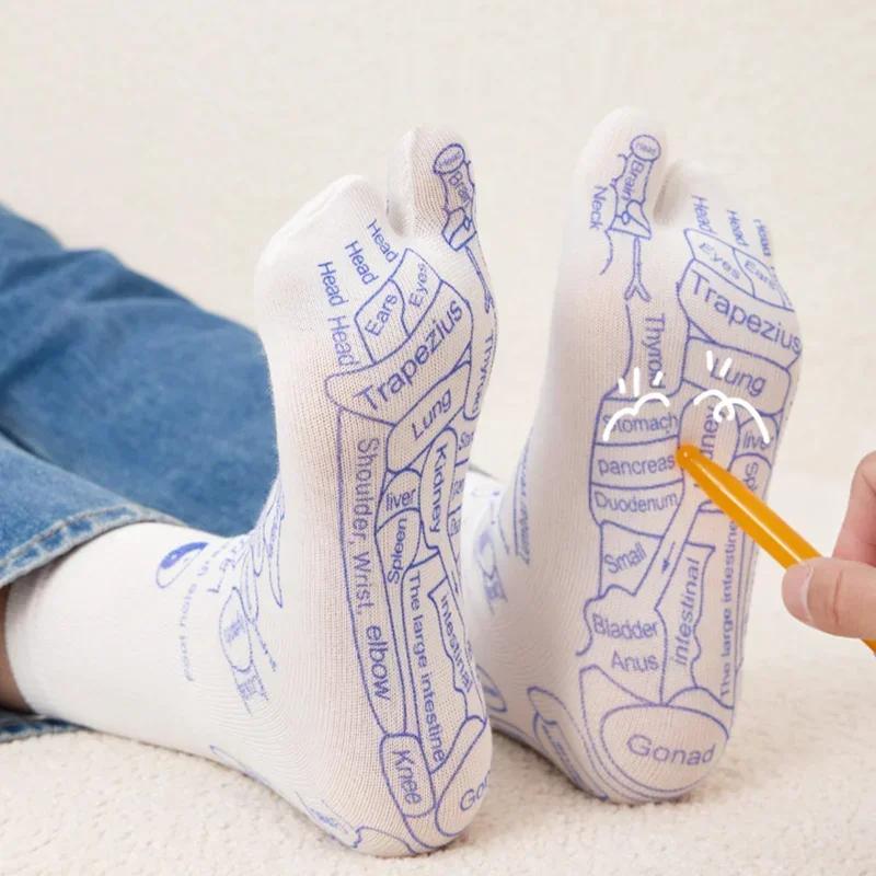 Hand Foot Massage Acupressure Socks Physiotherapy Massage Relieve Tired Feet Reflexology Socks Foot Point Socks English Version