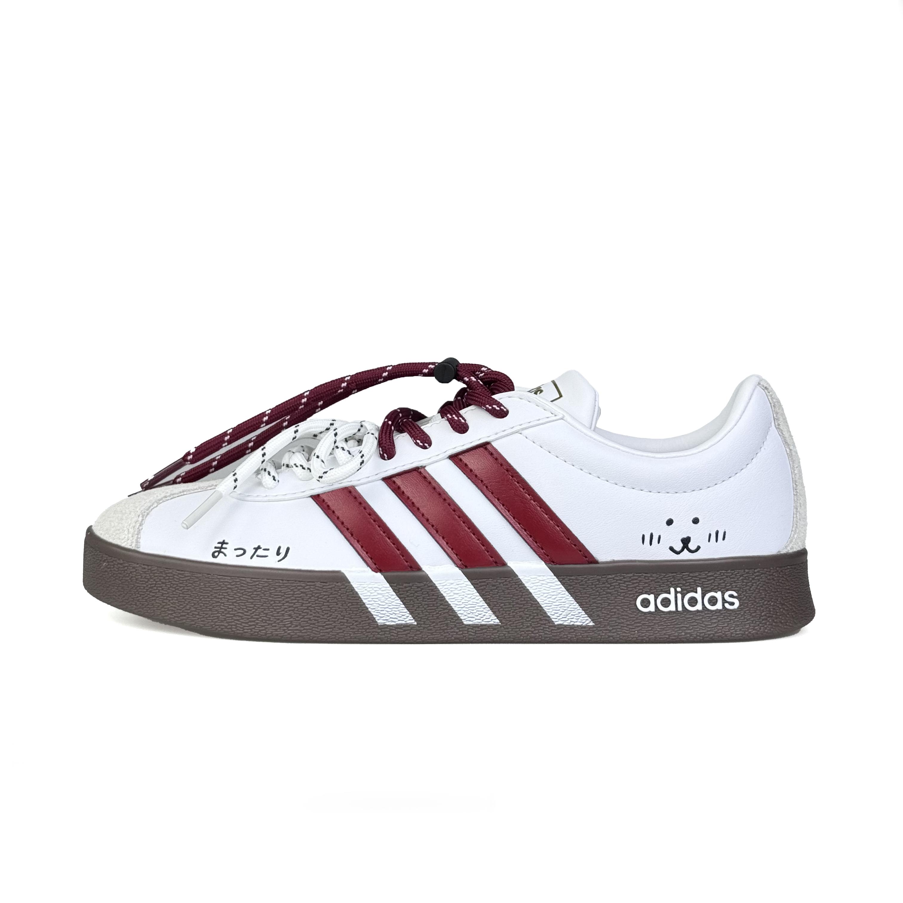 

Adidas Vl Court Classic Lucky Trendy Bear Abrasion Resistant Low top Skateboard Shoes Unisex Red JQ2470(Team1084-) 38