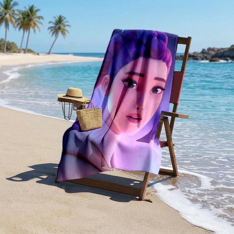 Kpop Hunter Fashion Beach Towel: Ideal for Summer Adventures Soft, absorbent and quick drying suitable for swimming and bathing