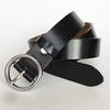 Round Buckle Women'S Cowhide Leather Belt Women'S Round Head Pin Buckle Decorative Thin Belt Belt Belt