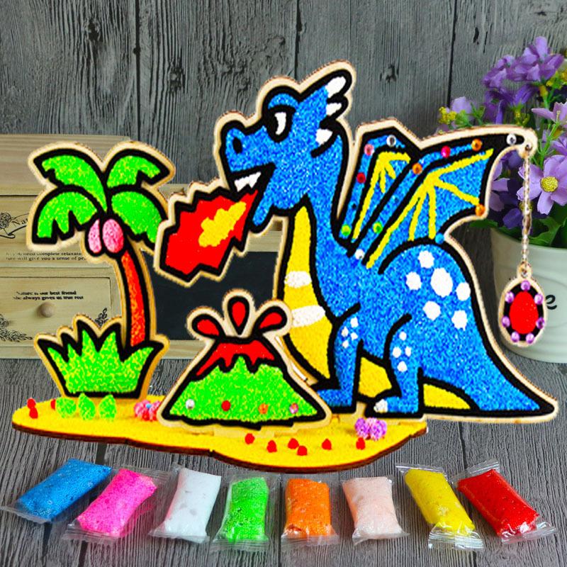 3D Wood Snowflake Clay Painting Children DIY Creative Colorful Mud Painting  Board Art Painting Tool Child