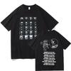 Módní trička rockových kapel Radiohead 2025 Černé Tour Tričko Potisk Bavlna Volné Vrcholy Streetwear Y2k Hip Hop Krátký Rukáv Unisex