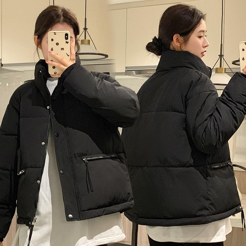 Stand-up Collar Short Down Cotton Clothes Women's Winter New Women's Clothing Loose Small Bread Clothes Jacket