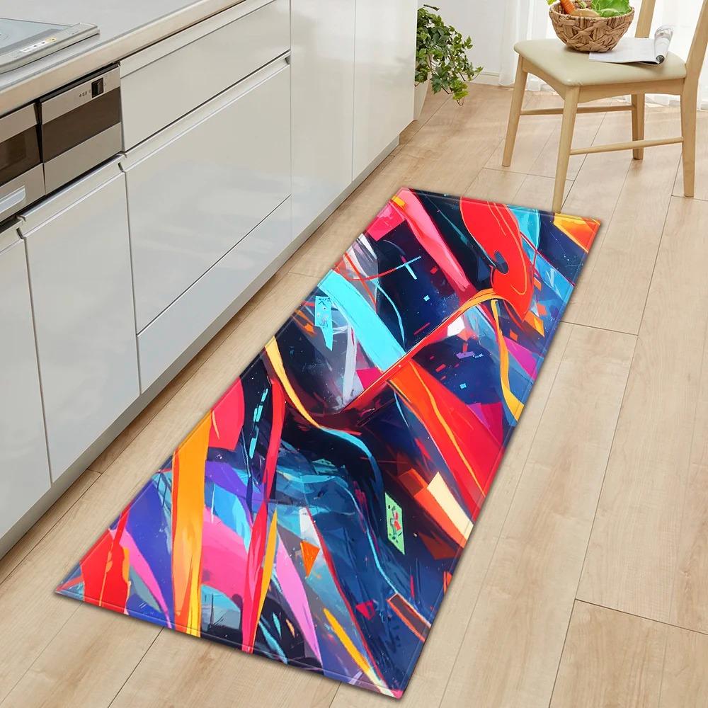 Creative Colorful Geometric Pattern Home Kitchen Floor Mat Door Front Decoration Floor Mat