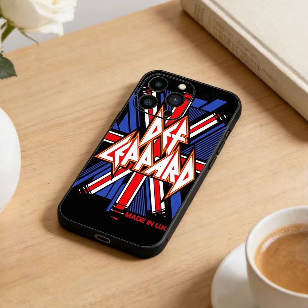 Hot Rock Band D-Def Leppard  Phone Case For iPhone 17 16 15 14 13 12 Max Plus Silicone Black Cover