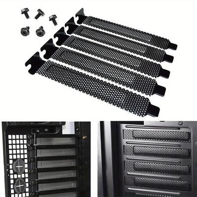 5pcs PCI Slot Cover Dust Filter Blanking Board Cooling Fan Ventilation Plate Hard Steel Screws Bezel Bit for Desktop PC Computer