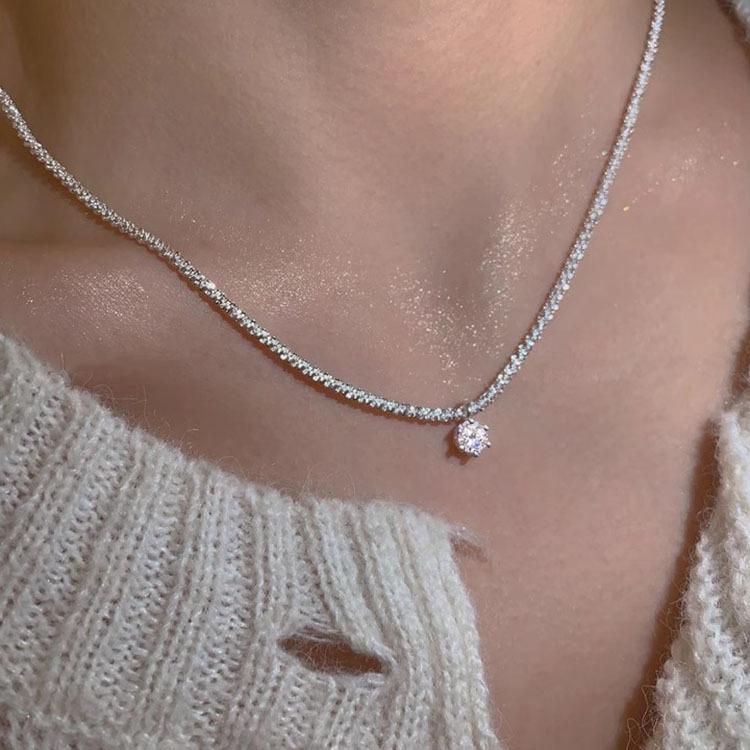 

Ожерелье из чистого серебра S925 с зеленым бриллиантом и звездой неба для женщин, летнее, легкое, роскошное и необычное, сверкающее оливково-зеленое ожерелье с цирконием для Instagram 40CM