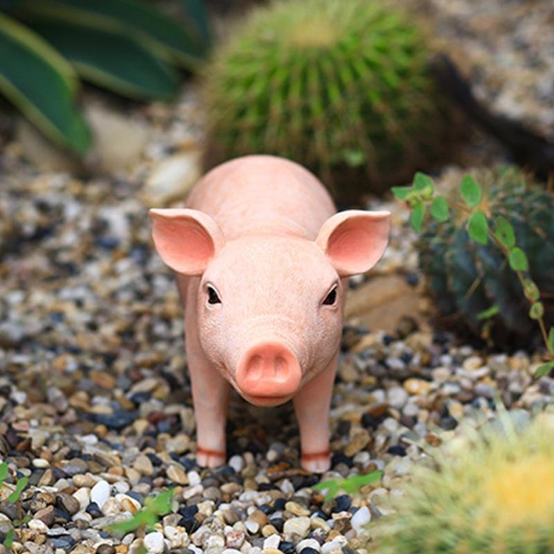 Simulated Animal Pig Figurine Parent-child Farm Toy Plastic Ornament Children's Toy Model Landscape Garden Home Ornament