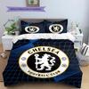 Chelsea FC Pattern Bedding Home Decoration Birthday Gift (1 * Duvet Cover + 2 * Pillowcase, Without Core)