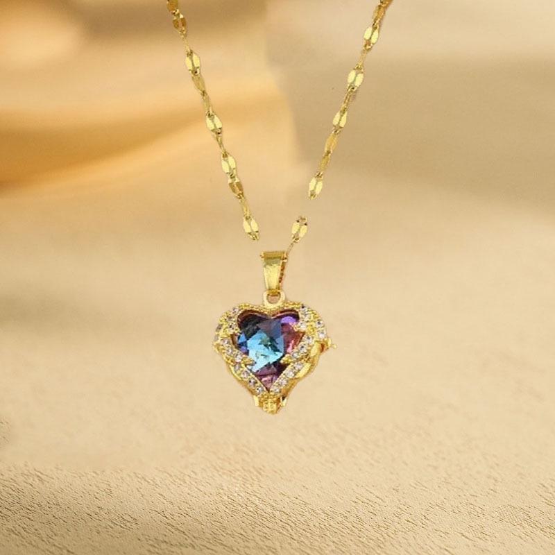 "2024 Intelligente Fünfzackiger Stern Anhänger Halskette - Leichter Luxus Europäisches & Amerikanisches Design für Frauen"