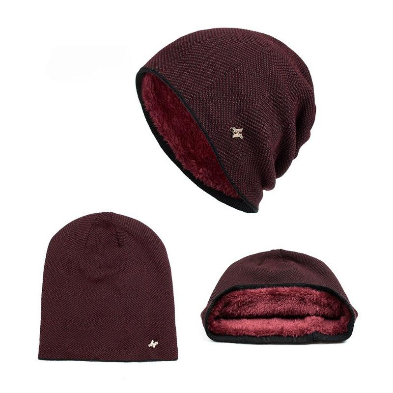 Cappello Caldo Invernale da Uomo Cappelli Casual Lavorati a Maglia per Adulti da Uomo Cappellino Monocolore da Esterno di Marca