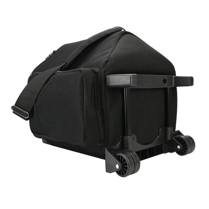 Carrying Case Rolling Speaker Bag for Wireless Speaker Foldable Storage Bag Multi Pocket Protective Case with Wheel