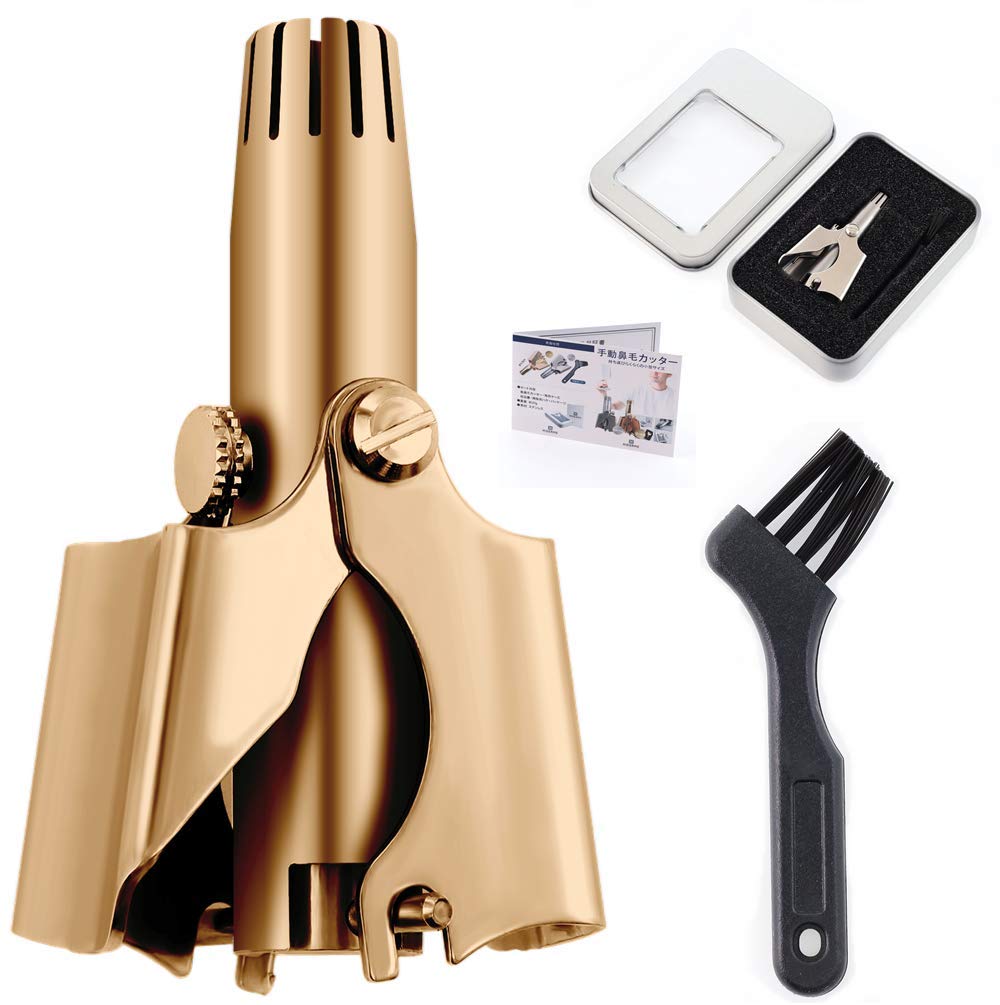 

HIDERME Manual Nose Hair Etiquette Nose Case Gold Cutter, Non-Rechargeable Cutter, Washable, Warranty/Instruction, Included,