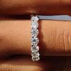 FEOBUR 2/3/4/5mm Full Moissanite Eternity Rings S925 Silver Plated 18k White Gold Diamond Wedding Band for Women Men Jewelry