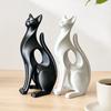 3D Printed Cat Figurine Modern Geometric Cat Sculpture Minimalist Art Decor