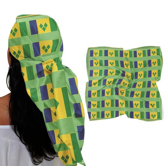 Turban Hat 35x35" Italian Flag Design Scarf Soft Flowing Headscarf Bandanas Fashion Accessory for Headwear Neck Bag Hair