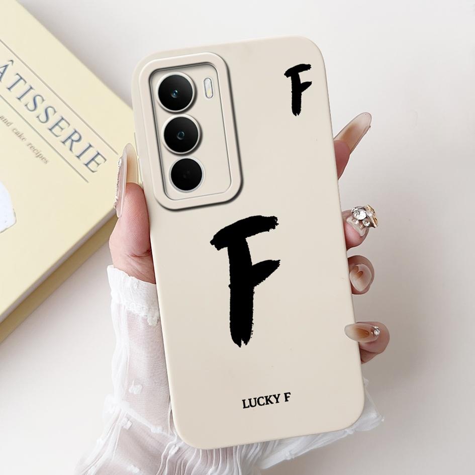 For Realme C71 2025 Case RMX5303 Cover Cute Lucky Initial Letters Soft Silicone Lens Protective Covers For RealmeC71 C 71 Bumper