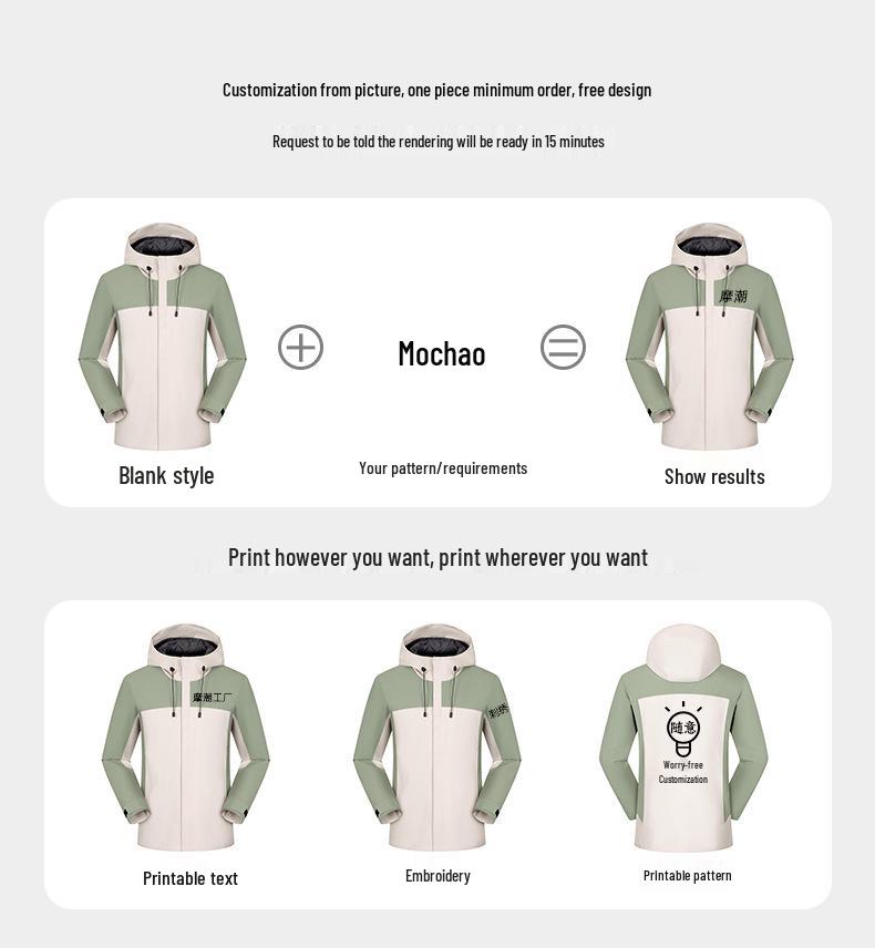 Unisex Waterproof Windproof Stand Collar Jacket - Business Casual, Spring/Fall Wear