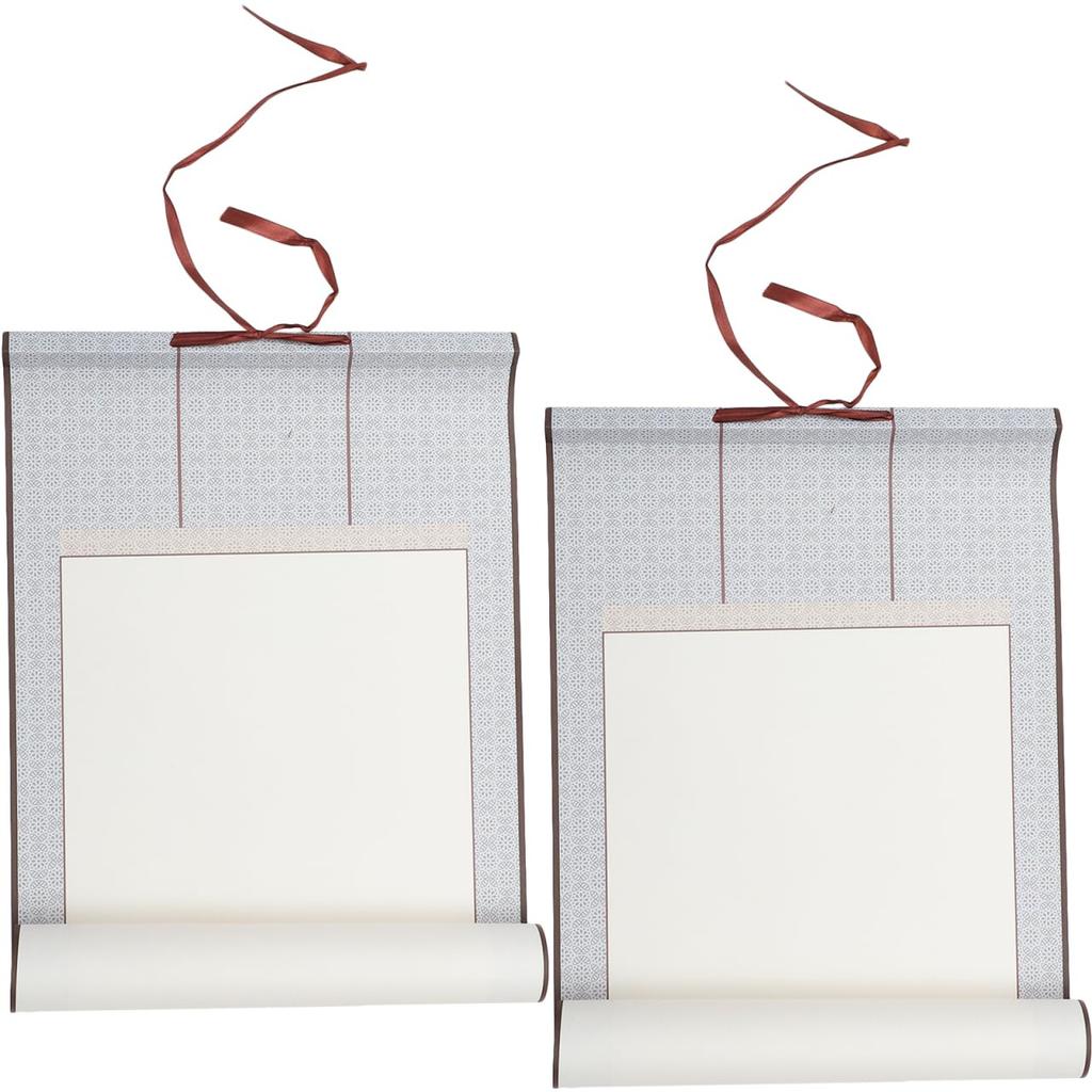 FRCOLOR Hanging Calligraphy Blank Calligraphy Paper for Calligraphy Scroll Calligraphy DIY Set of 2 Scroll, Paper, Roll, Painting, Practice, Book,