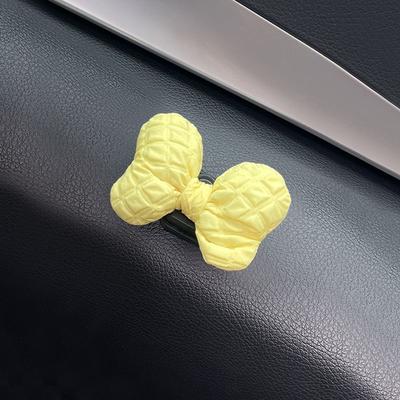 2pcs Car Hook Car Invisible Cute Bow Decoration Center Console Decoration Interior Screen Decoration Ornament