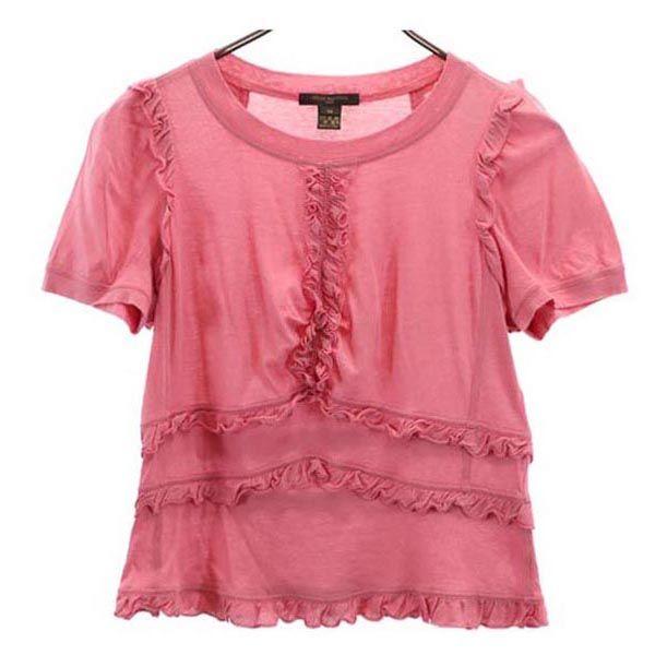 LOUIS VUITTON made in Italy Short sleeve Frill Cut M Pink Women Used