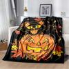 Halloween Terrifying Pumpkin Surprise Soft Blanket Home Room Sofa Bed Warm Travel Picnic Leisure Office Oversized Gift Blanket