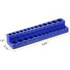 HARFINGTON Magnetic Socket Organizer 1/4" Drive Metric Socket Holder Tray Socket Storage Rack Holds 26 Standard and Deep Size Sockets, Blue