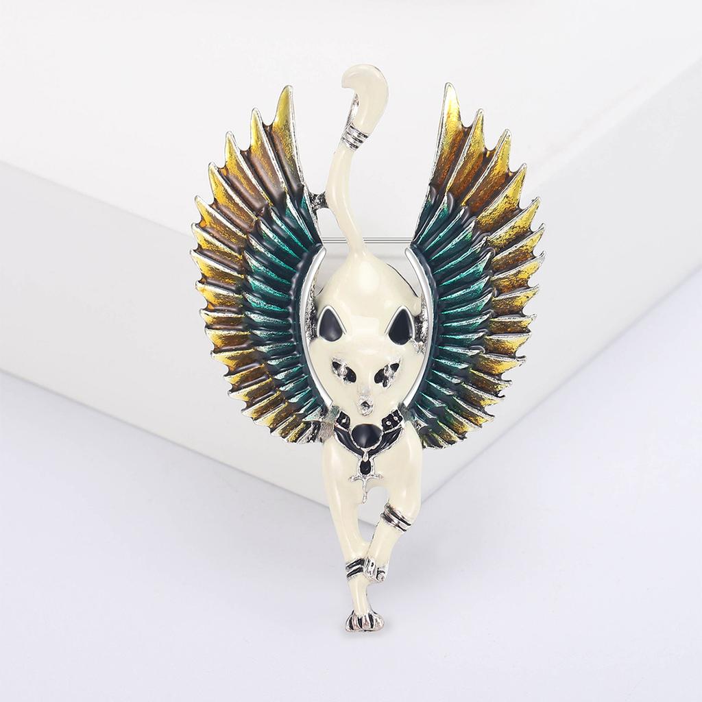 Personality Angel With Wings Cat Brooch Temperament Exotic Style Clothing Animal Pin Accessories