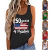 Sleeveless Tank Top Womens 250 Years of Graphic Print Loose Fit Casual Summer Shirt for Daily Wear