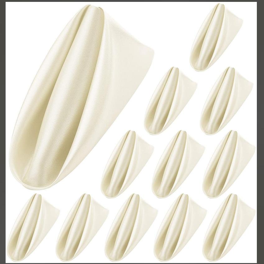 10pcs Satin Napkin 43cm*43cm Serving Table Decor Dinner Towel for Wedding Party Home Hotel Christmas Decor Table Napkins Green