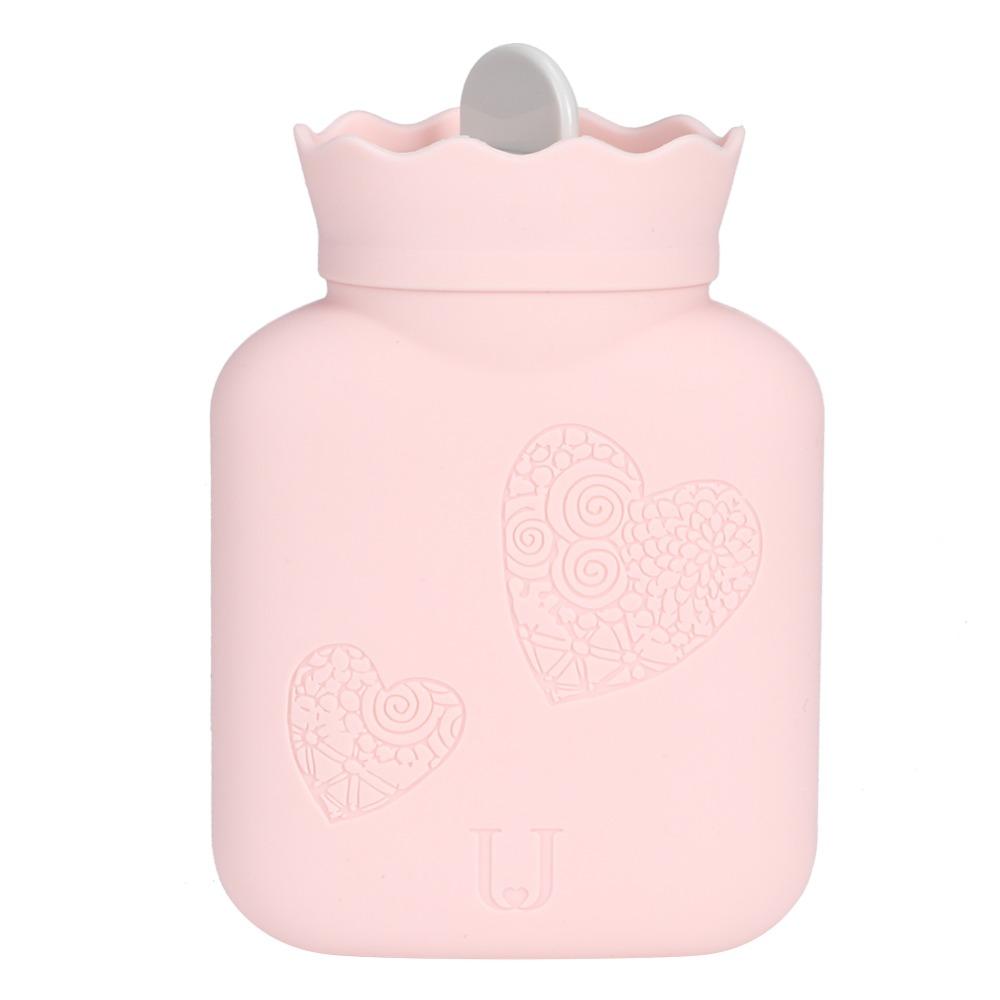 Soft Silicone Hot Water Bottle Mini Fillable Hand Warmer Knitted Leakproof Hot Water Bag Hand Warming