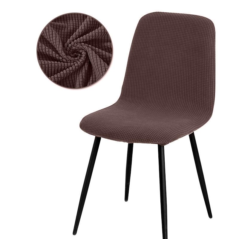 Solid Short Back Chair Cover Polyester Slipcover For Hotel Bar Home Armchair Single Piece