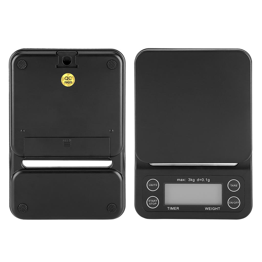3KGCelsius0.1g Digital Kitchen Food Scale Drip Coffee Weighing with Timer (Bluish Violet  Backlight)