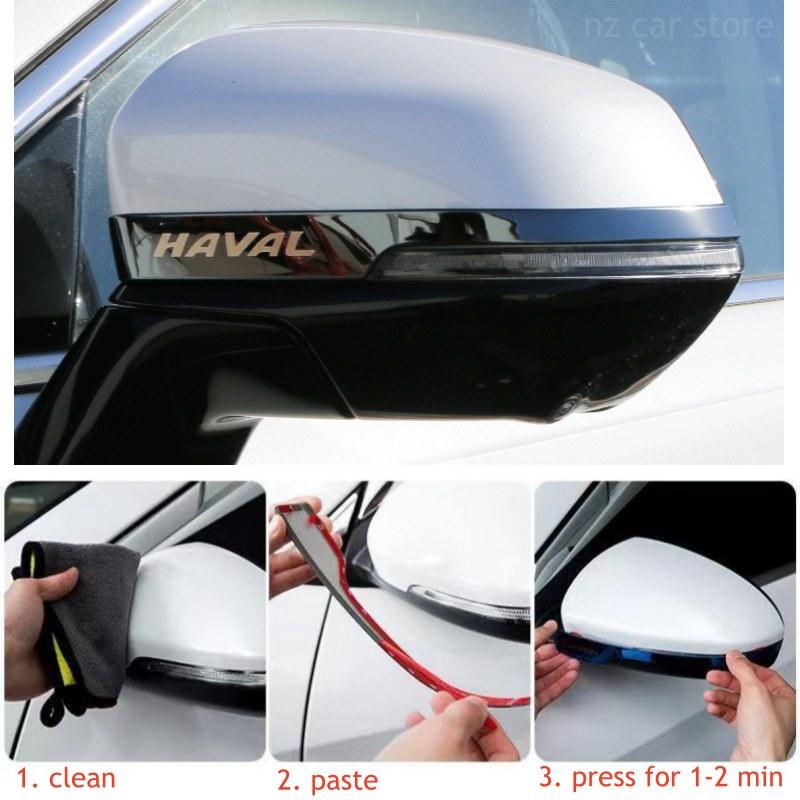 for HAVAL Jolion 2026 2025 2024 2023 2022 2021 Rearview Mirror Sticker Trim Deco Protector Stainless Steel Accessories