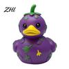 Unique Birthday Gifts Funny Orange Eggplant Duck Figurine, Fruit Vegetable Resin Statue, Adorable Desk Auspicious Meaning Decor for Car Dashboard Home