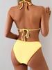 European & American Ins Style Sexy Three-Piece Strappy Print Bikini